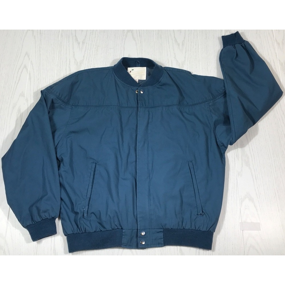 Vintage Golf Jacket Men L Blue Arnold Palmer Bomber Softshell Full Zip 80s Dad